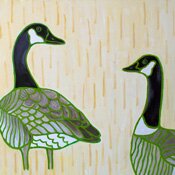 Sandra Knoss, Geese in Stubble Field